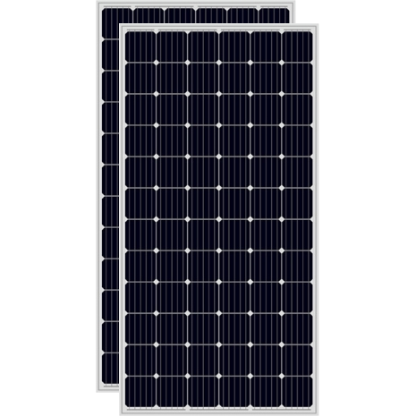 a close up of the 2 black solar panels used in the Solar Pump Install